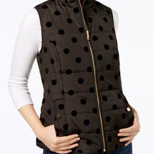 Charter Club Petite Flocked-Dot Vest